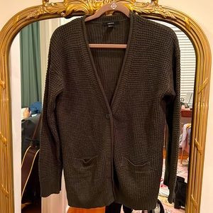 Forever 21 green knit cardigan